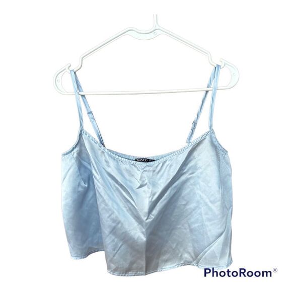 Nasty Gal Collection Spaghetti Strap Light Blue Tank Top Sz. 10 - Picture 1 of 2